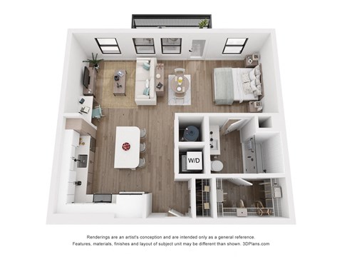 a 3d floor plan of a bedroom with a bathroom
